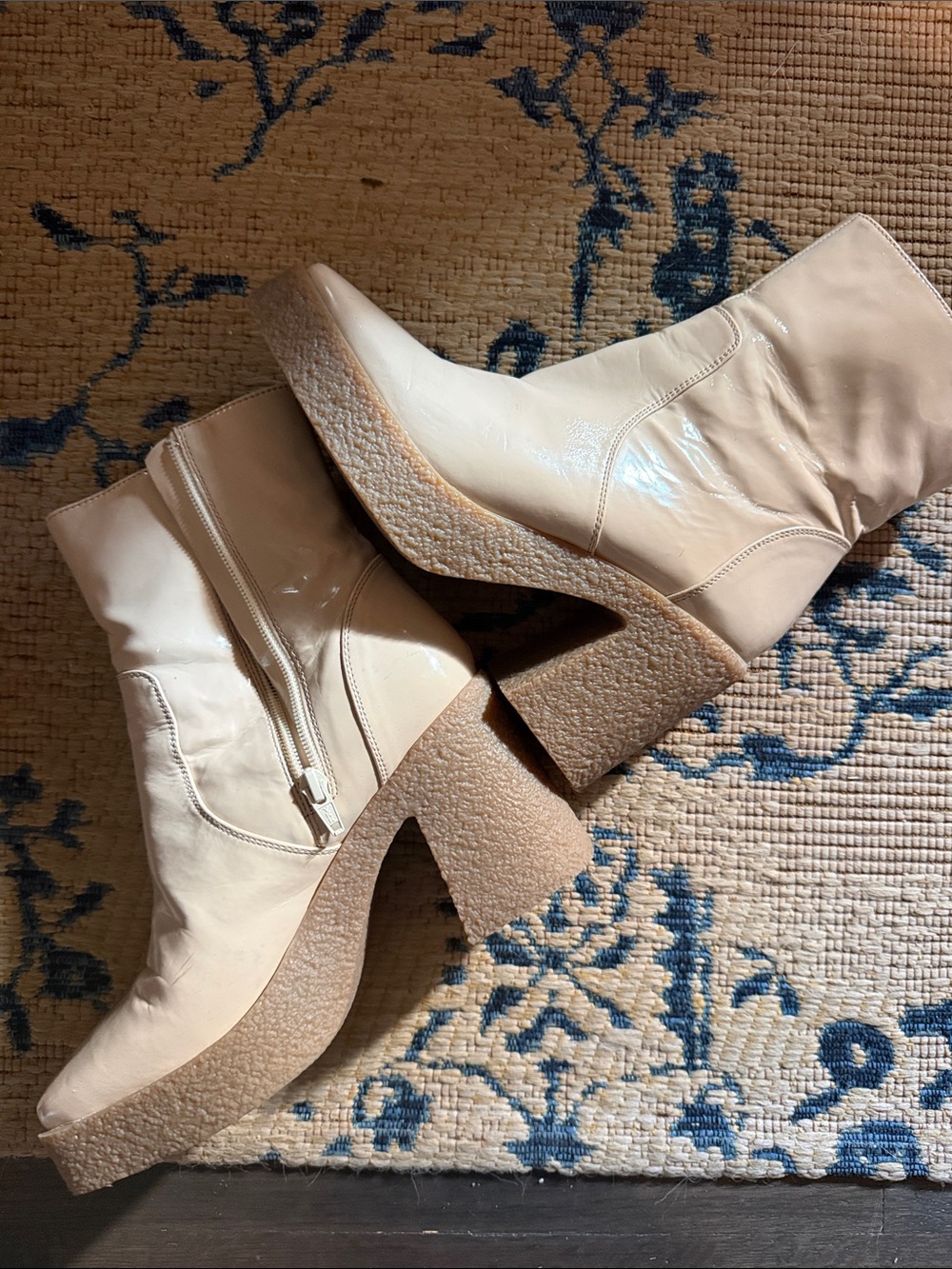 Urban outfitters Women’s Cream Platform Ankle Boots